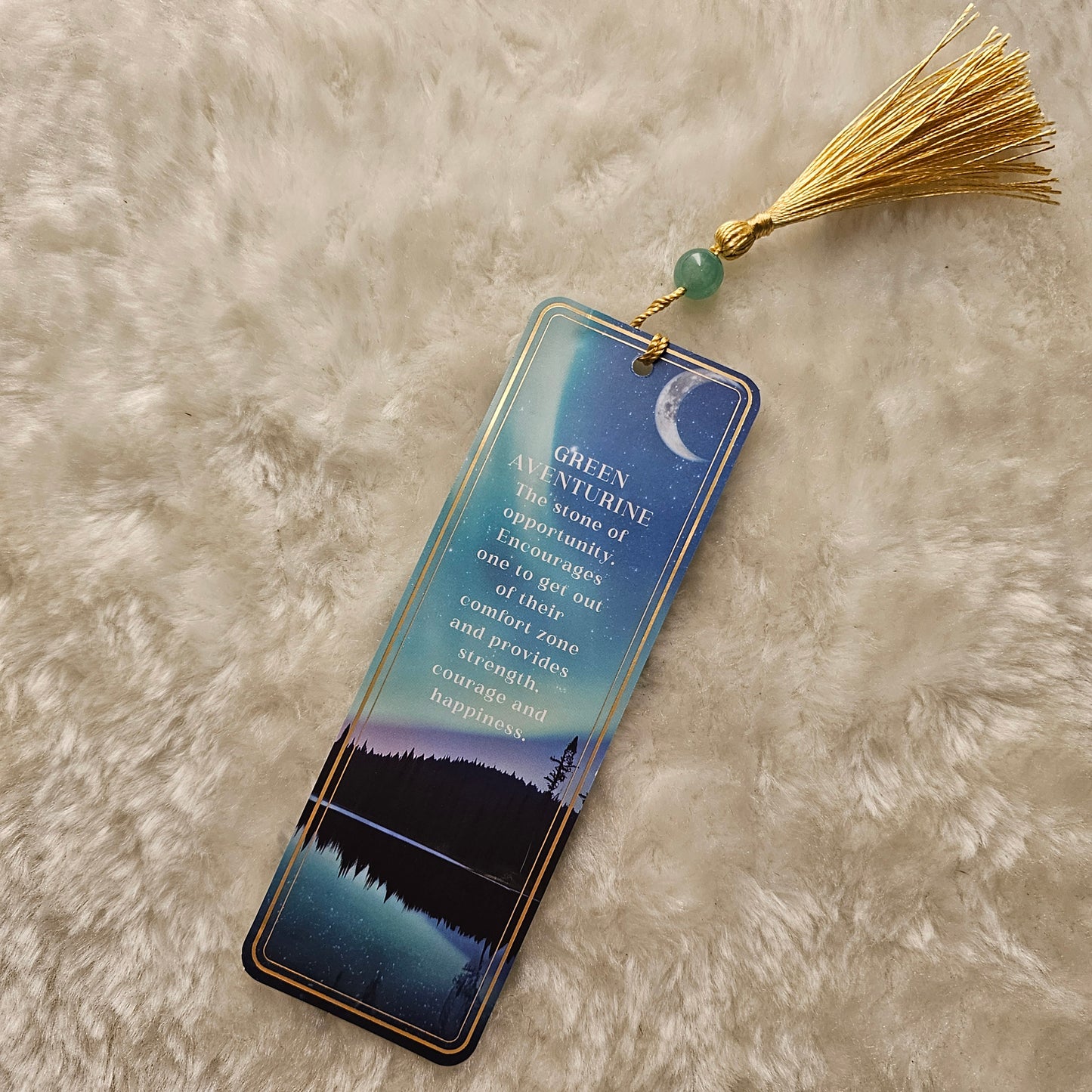 Lesezeichen mit grünem Aventurin